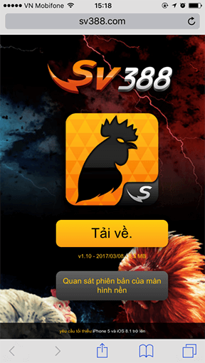 cài app SV388 trên iOS